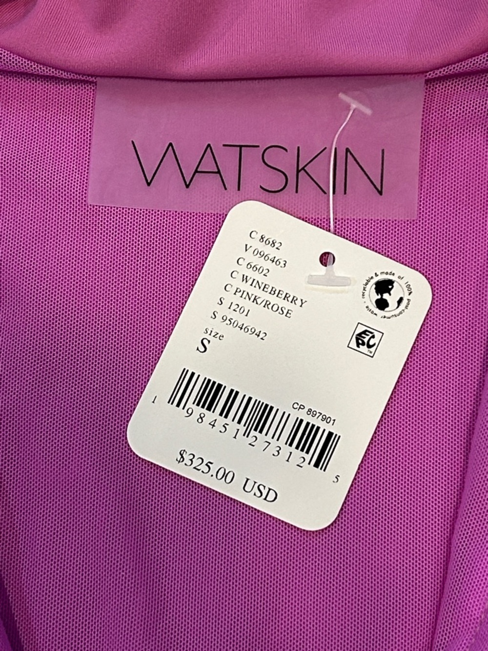 Free People Watskin Ryann UV Protection One-Piece Surf Suit Small Wineberry Pink - Picture 5 of 15